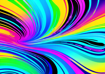 Naklejka premium Modern colorful flow poster background. Abstract wavy color paint Liquid,Rainbow wave multicolored,wallpaper background,blue waves artistic canvas pants pink streams silk.Art texture for cards poster 