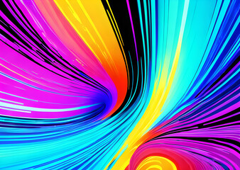 Naklejka premium Modern colorful flow poster background. Abstract wavy color paint Liquid,Rainbow wave multicolored,wallpaper background,blue waves artistic canvas pants pink streams silk.Art texture for cards poster 