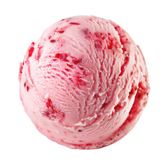 Strawberries ice cream ball Isolated on white background