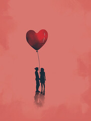 Minimalist Love Illustration for Valentine's Day with Simple Elegant Elements