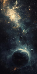 Obraz na płótnie Canvas A cosmic black wallpaper, capturing the mystery and allure of outer space