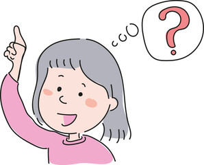 A drawing of a student asking a question to the teacher.