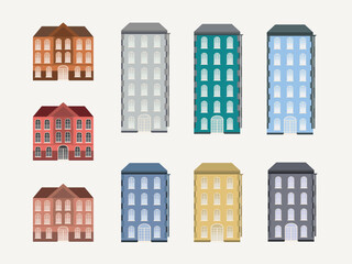 A Vibrant Collection of Flat Colorful Buildings