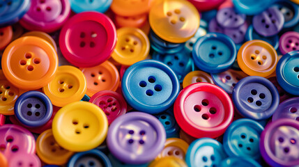 Fototapeta premium Sewing buttons background. Colorful sewing buttons texture