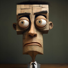 A Detail human cartoon character. AI Generated.