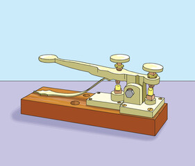 Telegraph machine. Historical communication tool. © ribella