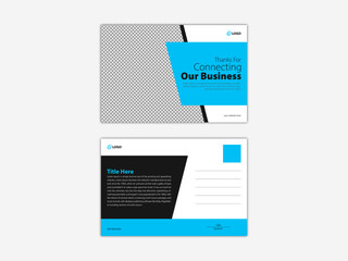 Corporate business or marketing agency postcard template