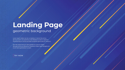 Landing page template. Abstract geometric background