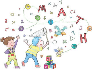 Illustration work for use on the cover of math books.