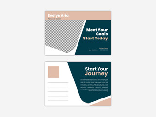 Creative business postcard template. amazing and modern postcard design, stylish corporate postcard design layout vector.