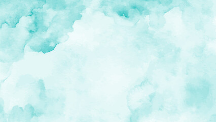 Fototapeta premium Mint abstract watercolor texture background. Green watercolour brush splash pattern. Pastel color background in paper art style. Vector turquoise illustration design