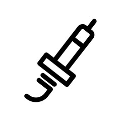 Spark Plug Icon With Outline Style. Vector Illustration
