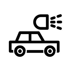 Car Light Icon With Outline Style. Vector Illustration
