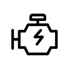 Simple Car Engine Icon with Outline Style. Vector Illustration