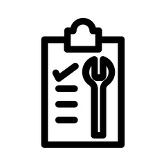Maintenance Cheklist Icon with Outline Style. SVG Vector