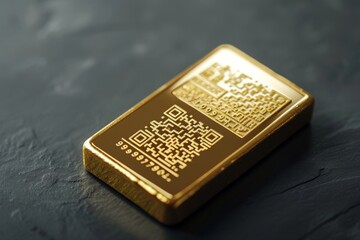 gold bar is rectangular and has qr code 