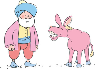 Nasrettin Hoca and his donkey.