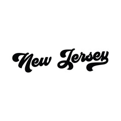 New Jersey hand lettering design calligraphy vector, New Jersey text vector trendy typography design