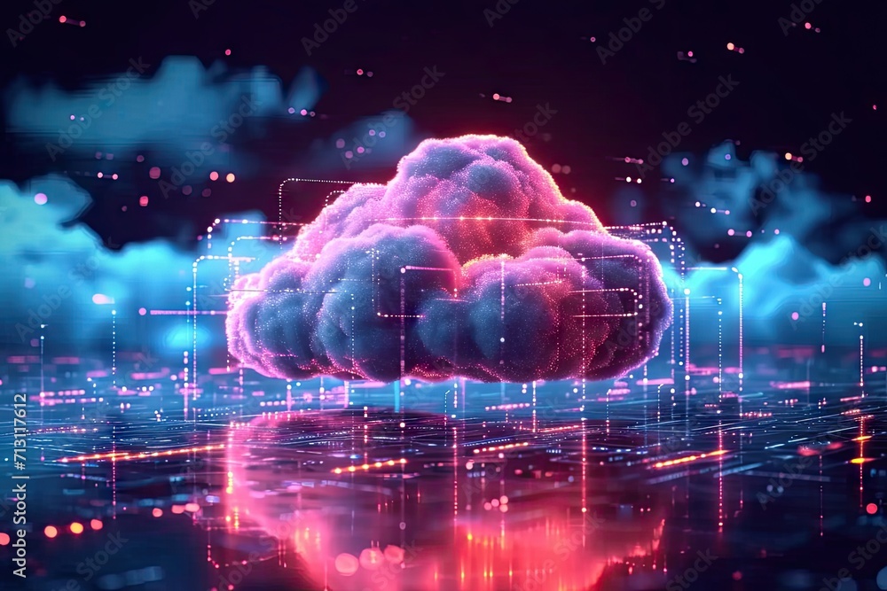  technology networking and digital communication in business with cloud computing concept web storage