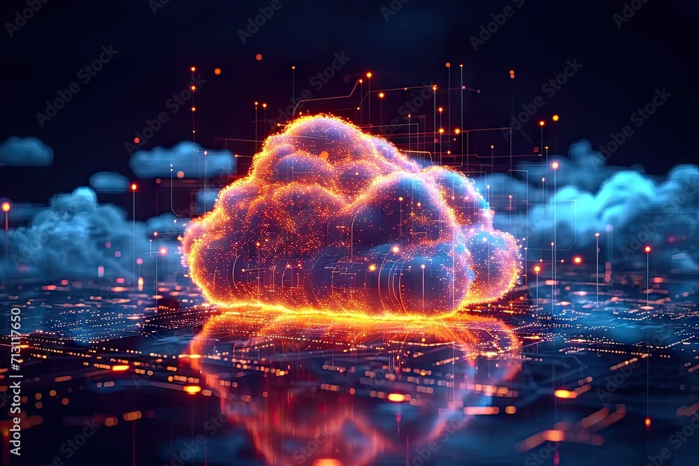  technology networking and digital communication in business with cloud computing concept web storage