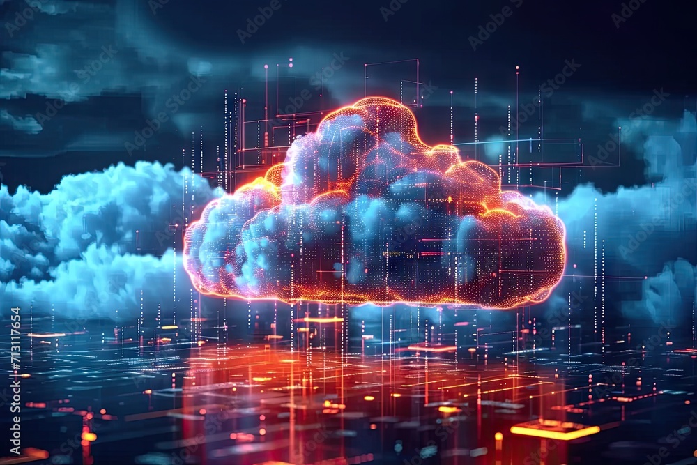  technology networking and digital communication in business with cloud computing concept web storage