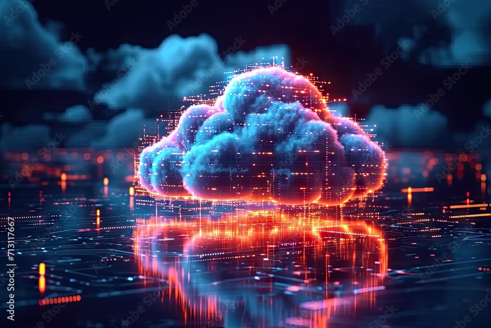 Aufkleber technology networking and digital communication in business with cloud computing concept web storage