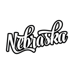 Nebraska hand lettering design calligraphy vector, Nebraska text vector trendy typography design	