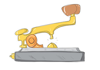 Telegraph machine. Historical communication tool. © ribella