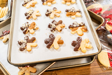 Making Cutout Sugar Cookies, Chocolate-Dipped, Hazelnut-Sprinkled