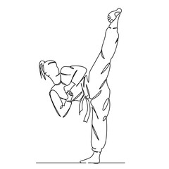 girl doing martial arts