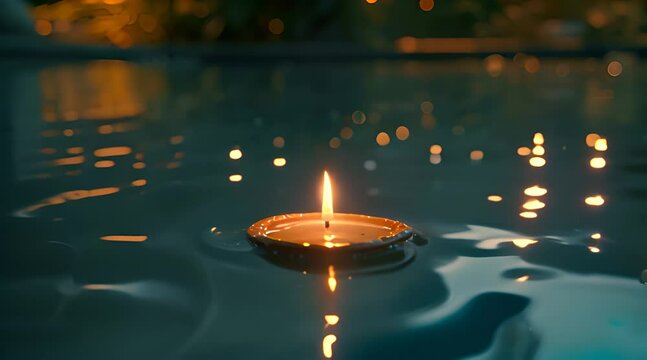 candles on the water