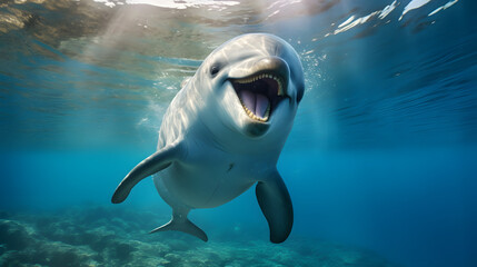 The dolphin with a happy face