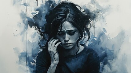 Depression concept illustration - obrazy, fototapety, plakaty