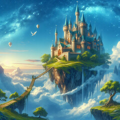 fantasy castle in the sky