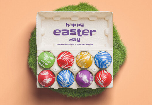 Happy Easter Mockup with Eggs