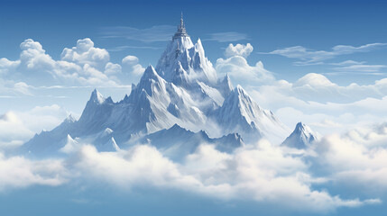 mountains and clouds