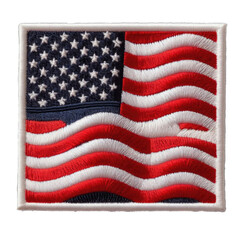 Embroidered badge round stars and stripes USA flag