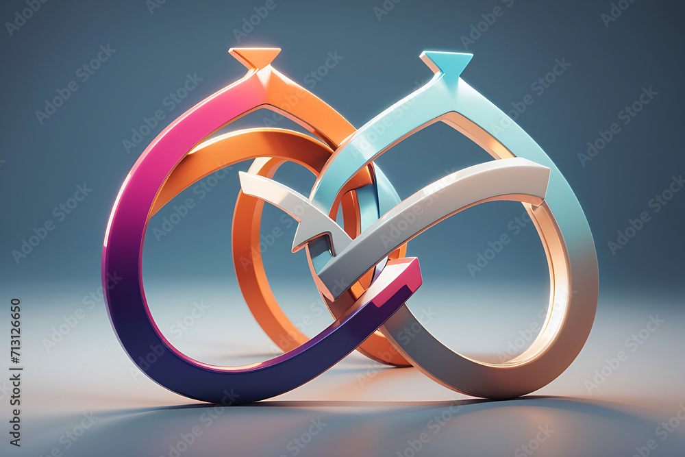 Aufkleber three rounded arrows form a circle and triangle shape—a simple cycle or change icon design.