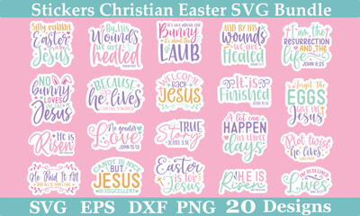 Stickers Christian Easter EPS Bundle