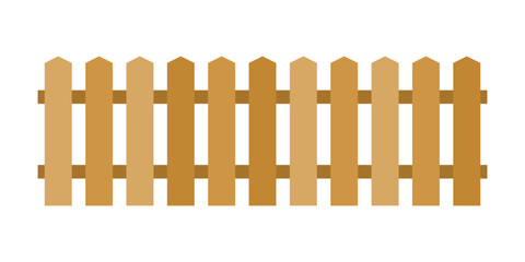 Flat vector wooden fence