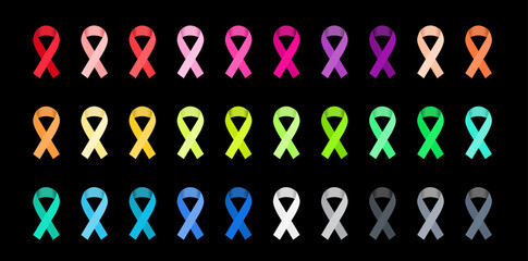 Vector awareness ribbon collection
