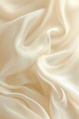 Obraz premium Elegant beige satin fabric flowing, with soft waves and curves, perfect for luxury fashion backgrounds, beauty industry visuals, or sophisticated event designs. Nude gradient backdrop.