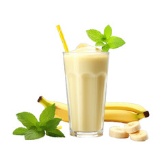 Sweet and fresh banana smoothie Transparent Background PNG