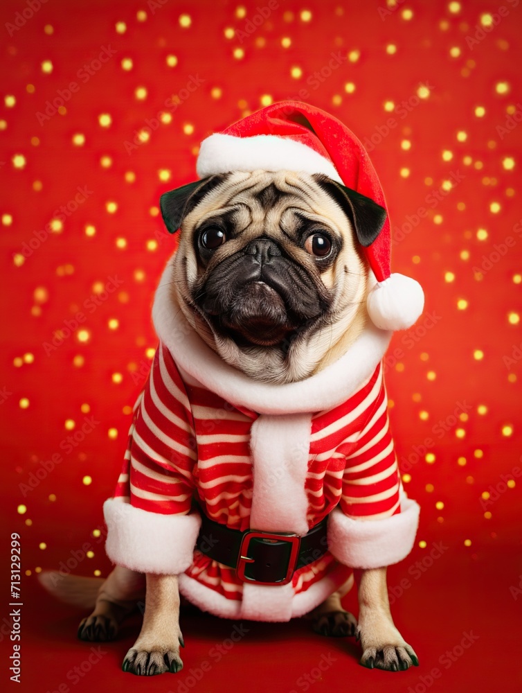 Canvas Prints funny dog dressed in a festive costume on colorful background