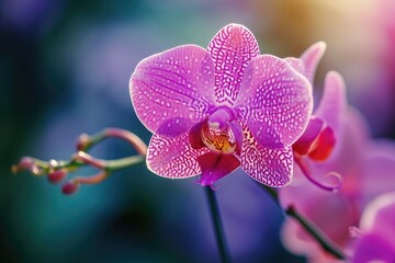 A close-up view of a flower with a blurred background. Suitable for various applications