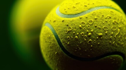 tennis ball, extreme closeup