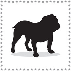 English bulldog Silhouette, cute English bulldog Vector Silhouette, Cute English bulldog cartoon Silhouette, English bulldog vector Silhouette, English bulldog icon Silhouette, English bulldog vector	