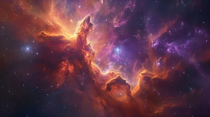 Foto op Canvas Explore the celestial symphony of a nebula in bloom. © AI by Yasir