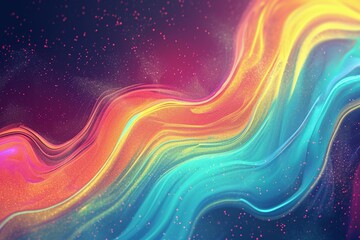 Vibrant rainbow, orange blue teal white psychedelic grainy gradient color flow wave on black background, music cover dance party poster design. Retro Colors from the 1970s 1980s, 70s, 80s, 90s - obrazy, fototapety, plakaty