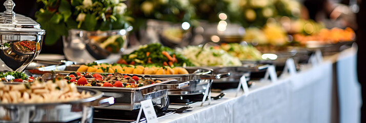 Catering wedding buffet for events. Wedding Reception Buffet Food - obrazy, fototapety, plakaty